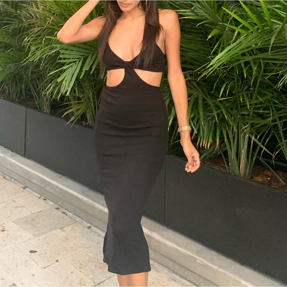 Black Midi Dress - Picture 2 of 3